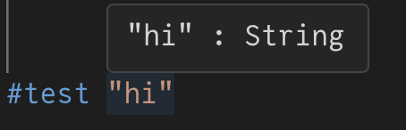 Hovering over a string